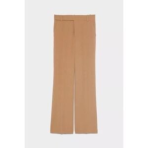 ZARA Women Wide Leg Trousers Camel High Waist Tailored Pants Size XS‎ NWT